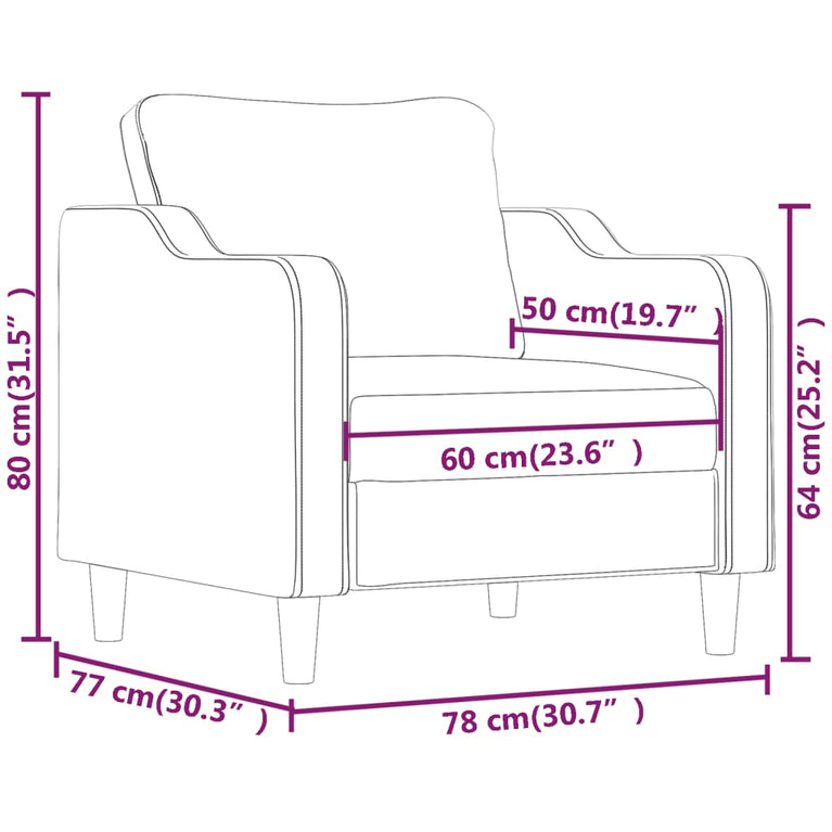 Fauteuil 60 cm stof crèmekleurig