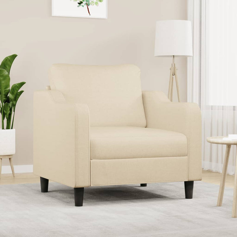 Fauteuil 60 cm stof crèmekleurig