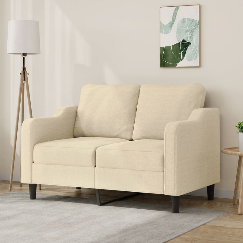 Tweezitsbank 120 cm stof crèmekleurig