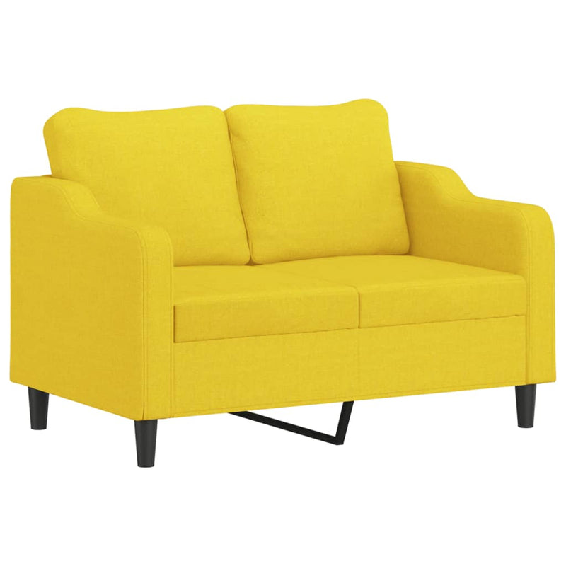 Tweezitsbank 120 cm stof lichtgeel