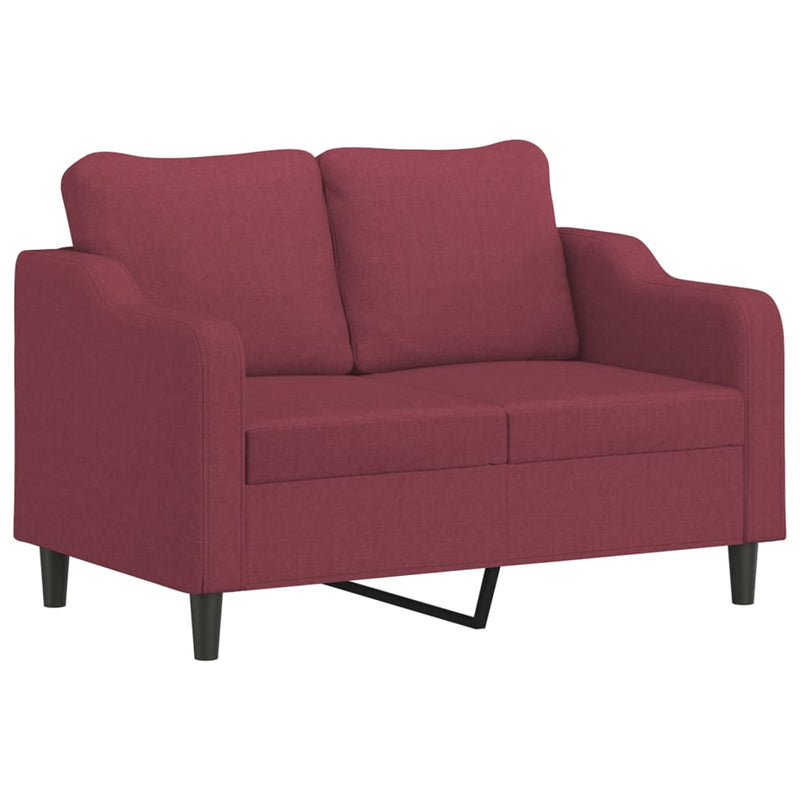 Tweezitsbank 120 cm stof wijnrood