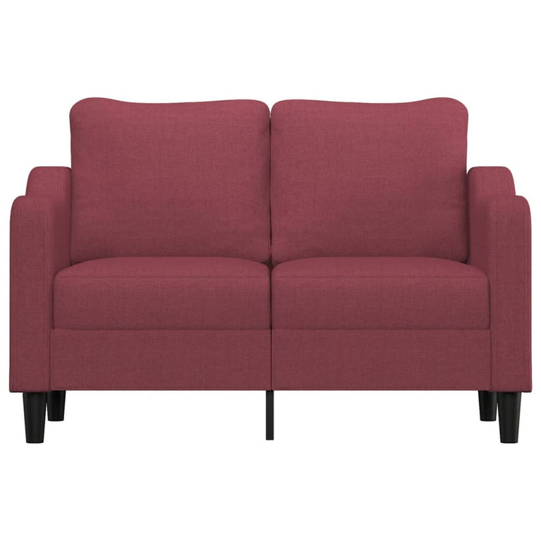 Tweezitsbank 120 cm stof wijnrood