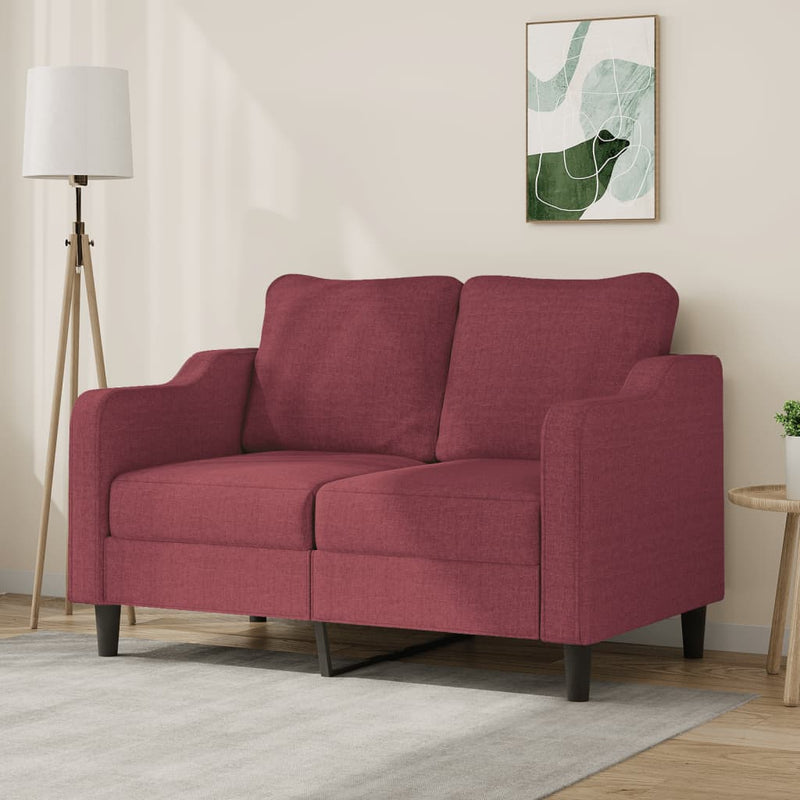 Tweezitsbank 120 cm stof wijnrood