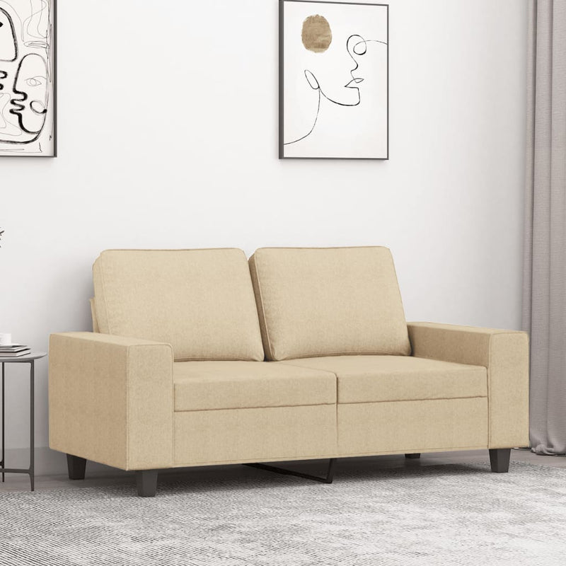 Tweezitsbank 120 cm stof crèmekleurig