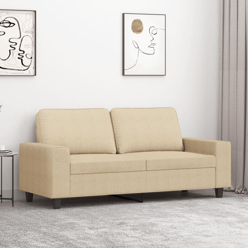 Tweezitsbank 140 cm stof crèmekleurig
