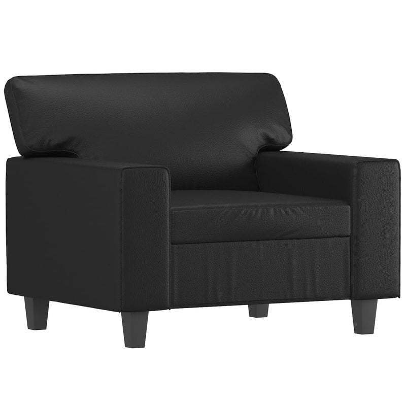 Fauteuil 60 cm kunstleer zwart