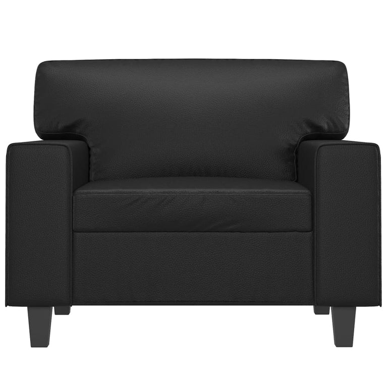 Fauteuil 60 cm kunstleer zwart