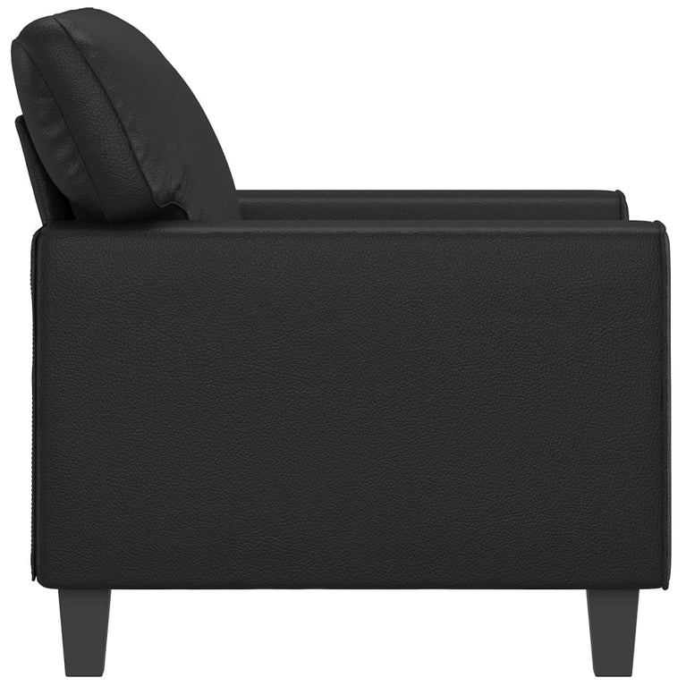 Fauteuil 60 cm kunstleer zwart