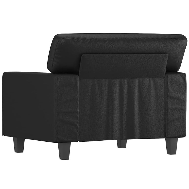 Fauteuil 60 cm kunstleer zwart