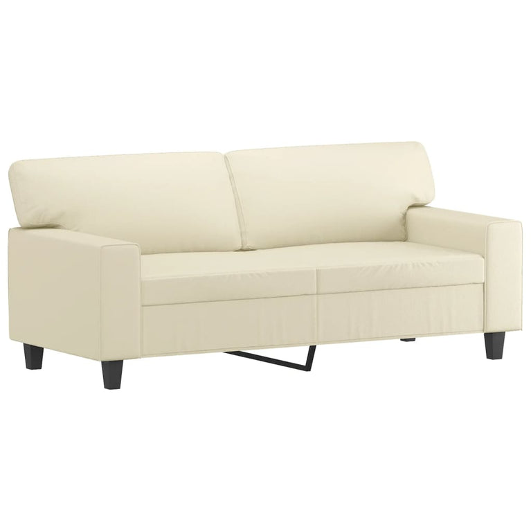 Tweezitsbank 140 cm kunstleer crèmekleurig