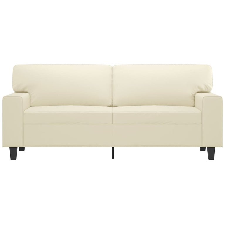 Tweezitsbank 140 cm kunstleer crèmekleurig