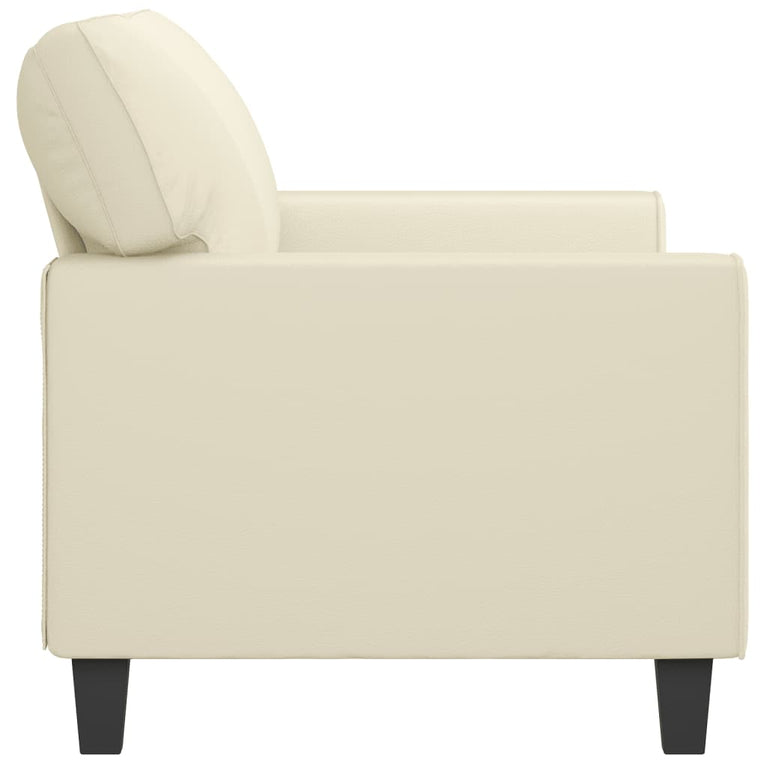 Tweezitsbank 140 cm kunstleer crèmekleurig