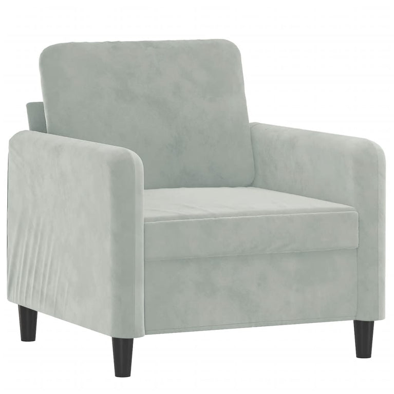 Fauteuil 60 cm fluweel lichtgrijs