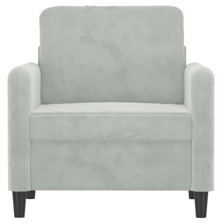 Fauteuil 60 cm fluweel lichtgrijs