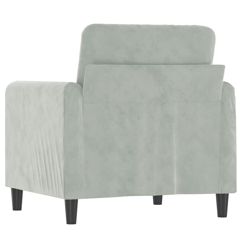 Fauteuil 60 cm fluweel lichtgrijs