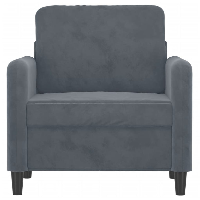 Fauteuil 60 cm fluweel donkergrijs