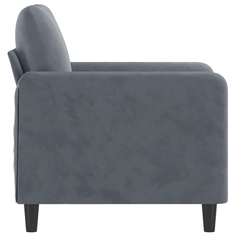 Fauteuil 60 cm fluweel donkergrijs