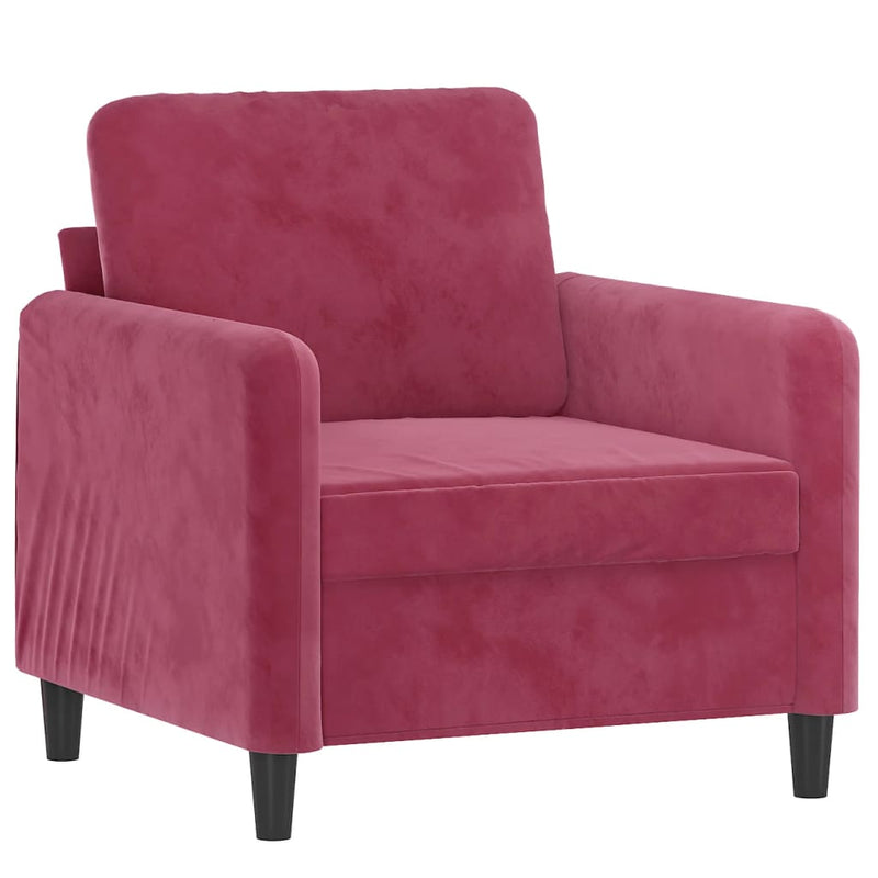 Fauteuil 60 cm fluweel wijnrood