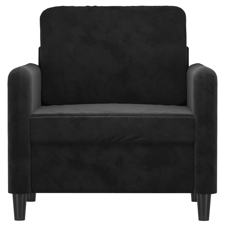 Fauteuil 60 cm fluweel zwart