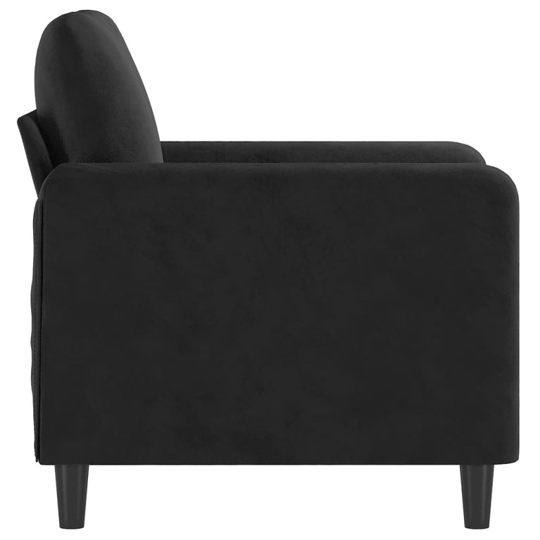 Fauteuil 60 cm fluweel zwart