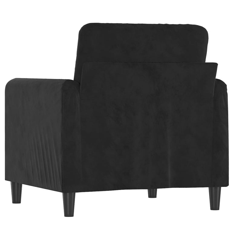 Fauteuil 60 cm fluweel zwart