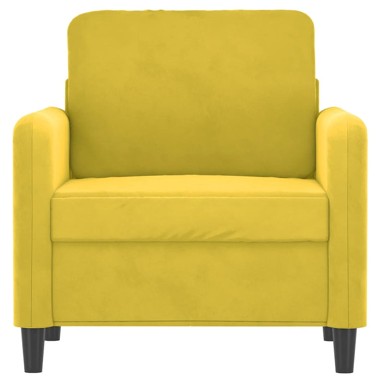 Fauteuil 60 cm fluweel geel