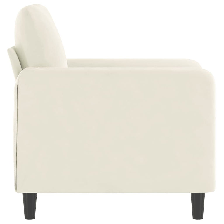 Fauteuil 60 cm fluweel crèmekleurig