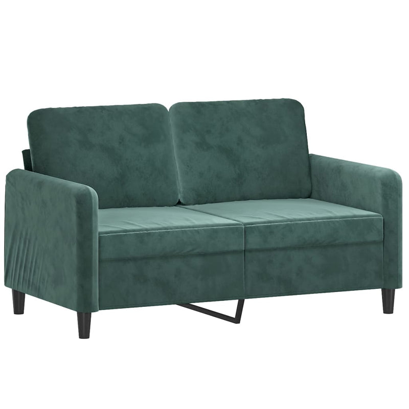 Tweezitsbank 120 cm fluweel donkergroen