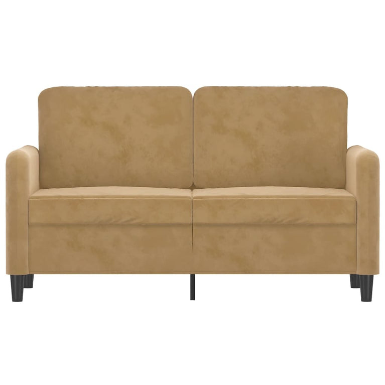 Tweezitsbank 120 cm fluweel bruin