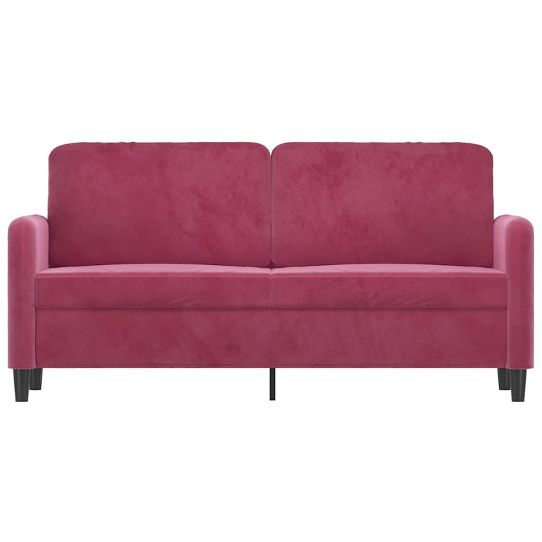 Tweezitsbank 140 cm fluweel wijnrood