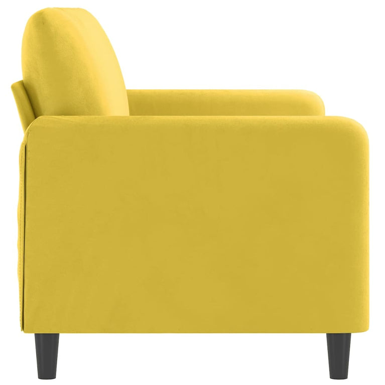 Tweezitsbank 140 cm fluweel geel