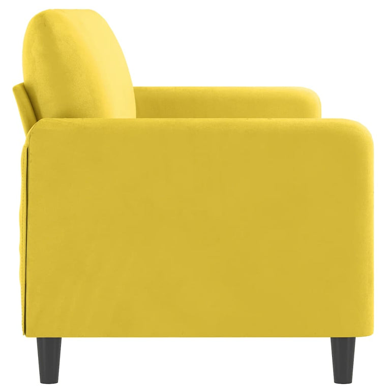 Driezitsbank 180 cm fluweel geel