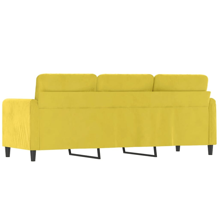Driezitsbank 180 cm fluweel geel