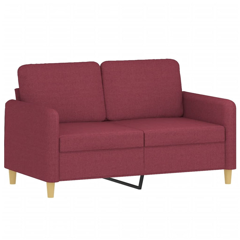 Tweezitsbank 120 cm stof wijnrood