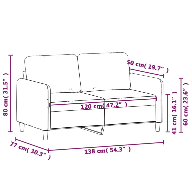 Tweezitsbank 120 cm stof wijnrood