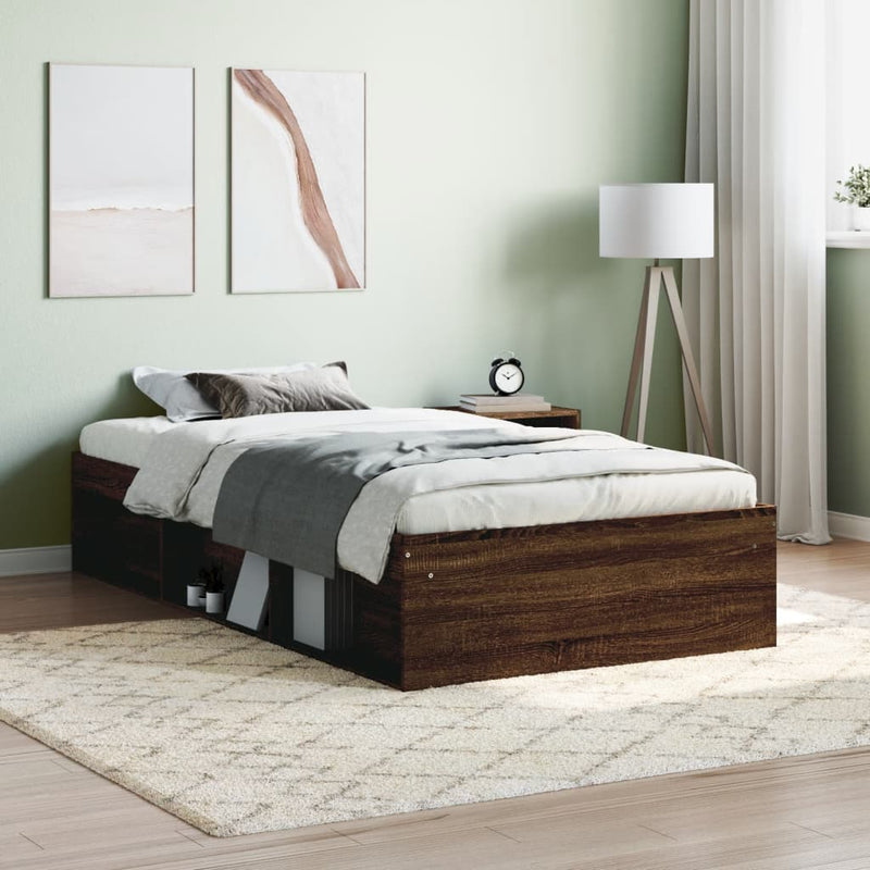 Bedframe bruineikenkleurig 90x190 cm