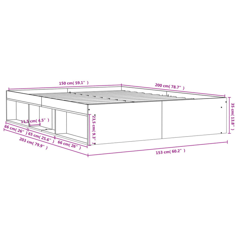 Bedframe wit 150x200 cm King Size