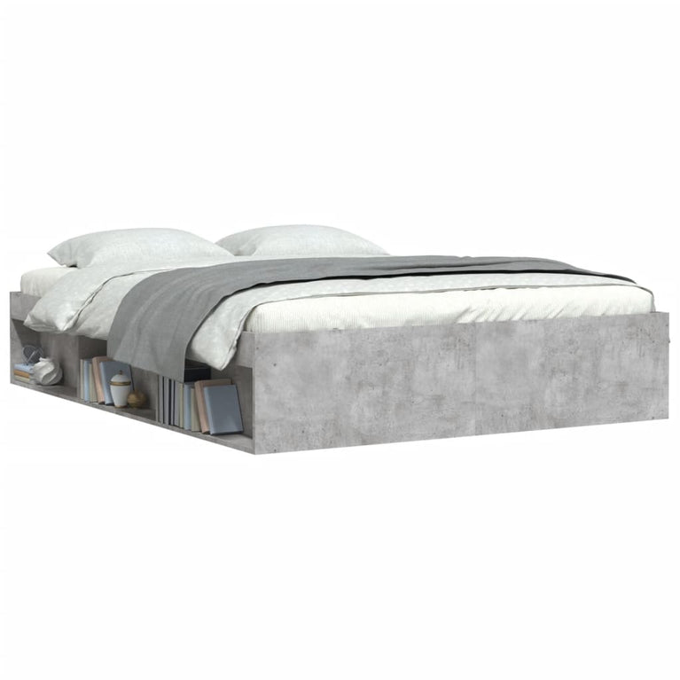 Bedframe betongrijs 150x200 cm King Size