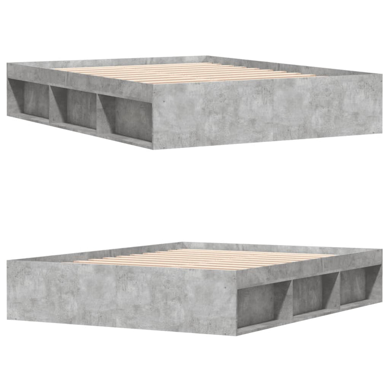 Bedframe betongrijs 150x200 cm King Size