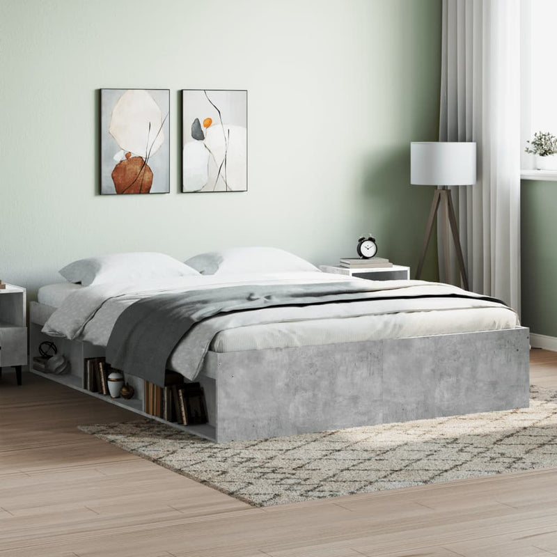 Bedframe betongrijs 150x200 cm King Size