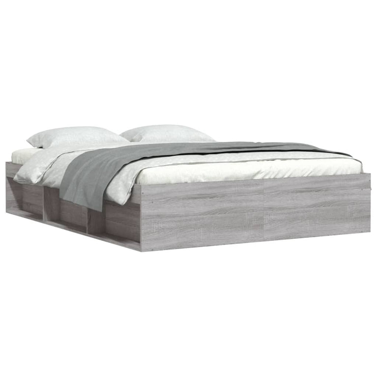 Bedframe grijs sonoma eikenkleurig 150x200 cm King Size