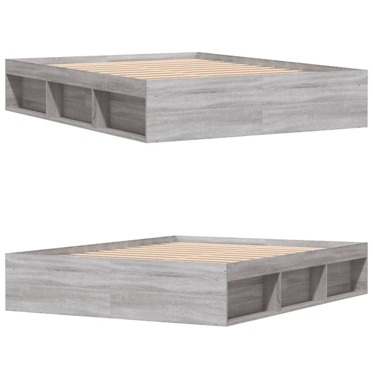 Bedframe grijs sonoma eikenkleurig 150x200 cm King Size