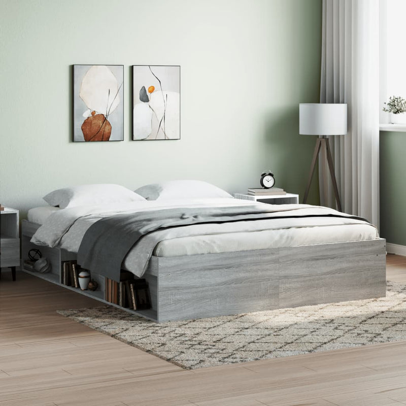 Bedframe grijs sonoma eikenkleurig 150x200 cm King Size