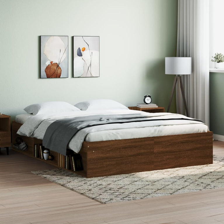 Bedframe bruineikenkleurig 150x200 cm King Size