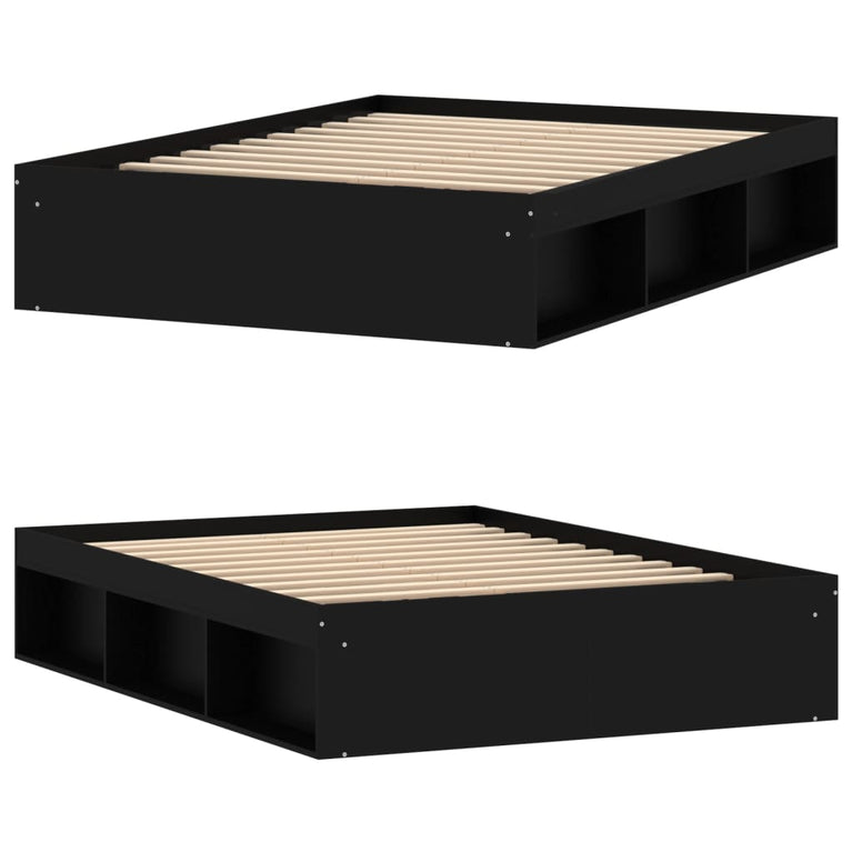 Bedframe zwart 135x190 cm Double