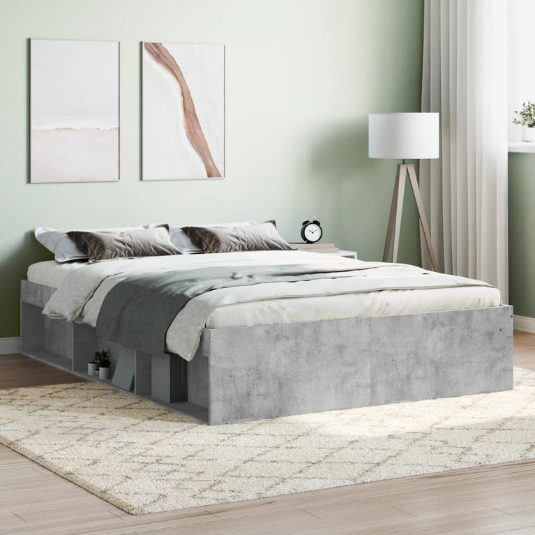 Bedframe betongrijs 135x190 cm Double
