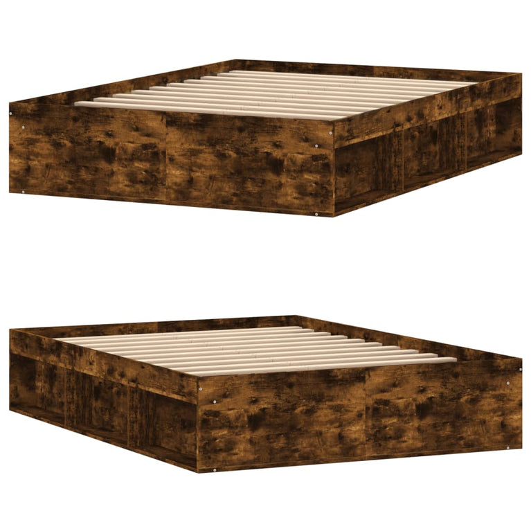 Bedframe gerookt eikenkleurig 135x190 cm Double