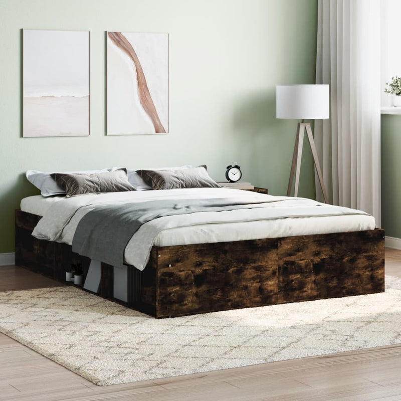 Bedframe gerookt eikenkleurig 135x190 cm Double