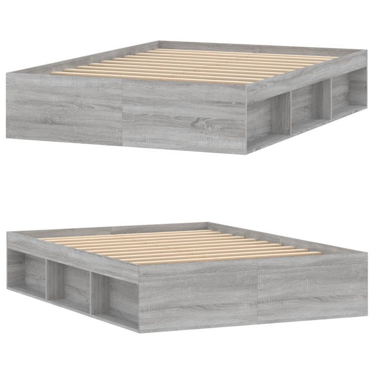 Bedframe grijs sonoma eikenkleurig 135x190 cm Double