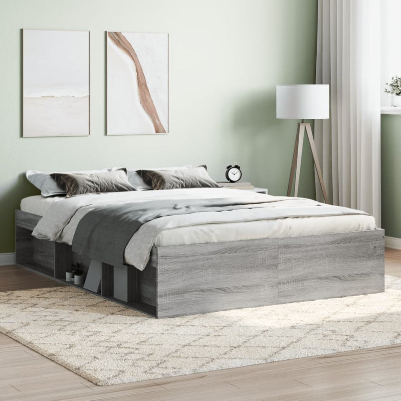 Bedframe grijs sonoma eikenkleurig 135x190 cm Double